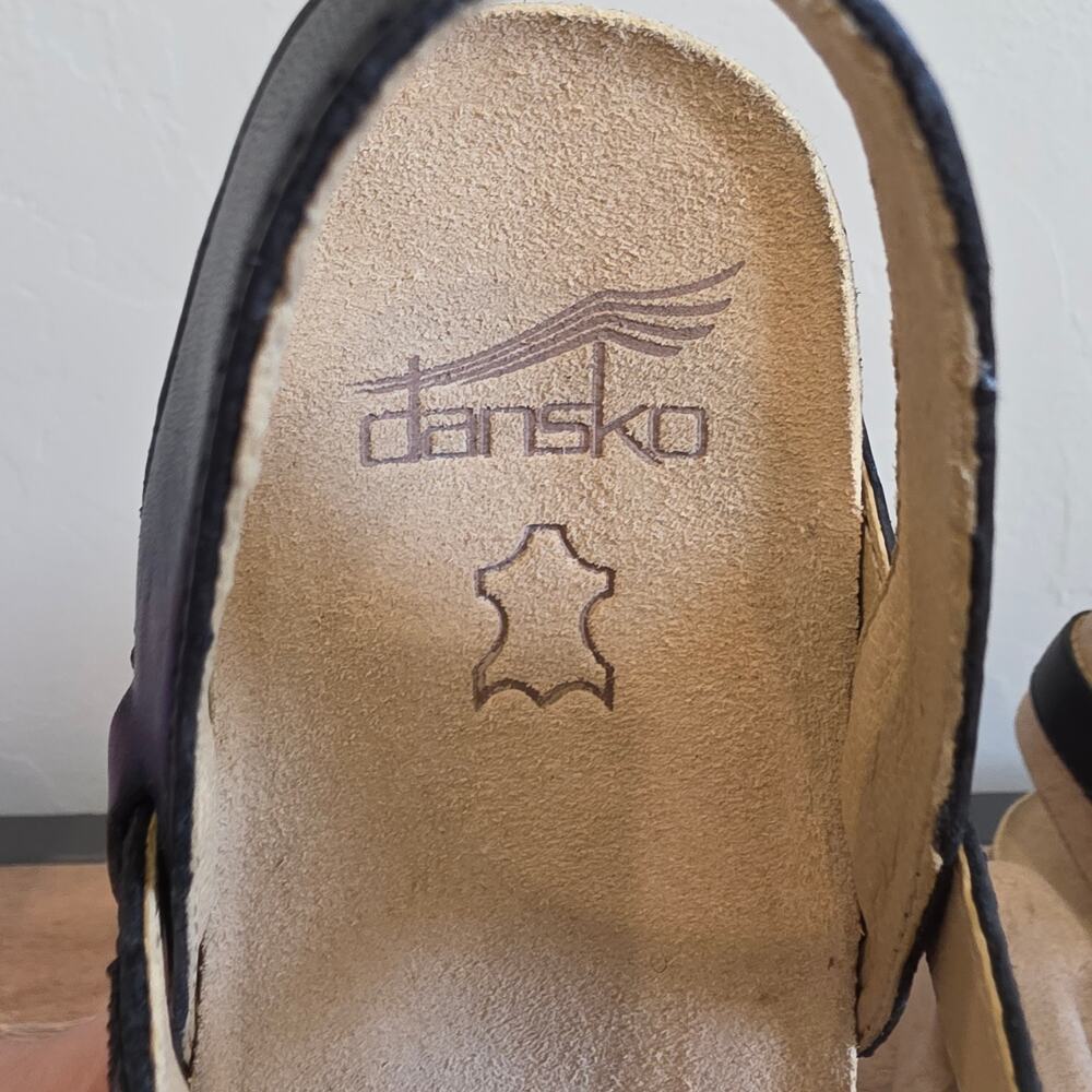 Dansko Candace Sandals Women 36 Black Burnished Nappa Leather Comfort Buckle - Picture 10 of 10